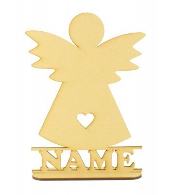 Laser Cut Personalised Angel Shape on a Stand